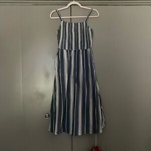 Old Navy denim and white stripe midi dress